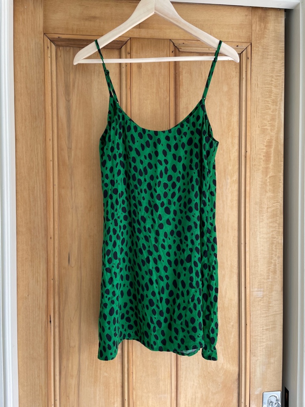 Reformation Ventura Green and Black Spotted Mini Dress Size Women’s Large (L) - Picture 2 of 13